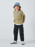 John Lewis Kids' Waffle Crew Neck Stripe Top, Yellow