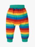 Frugi Baby Parsnip Organic Cotton Rainbow Chunky Stripe Joggers, Multi