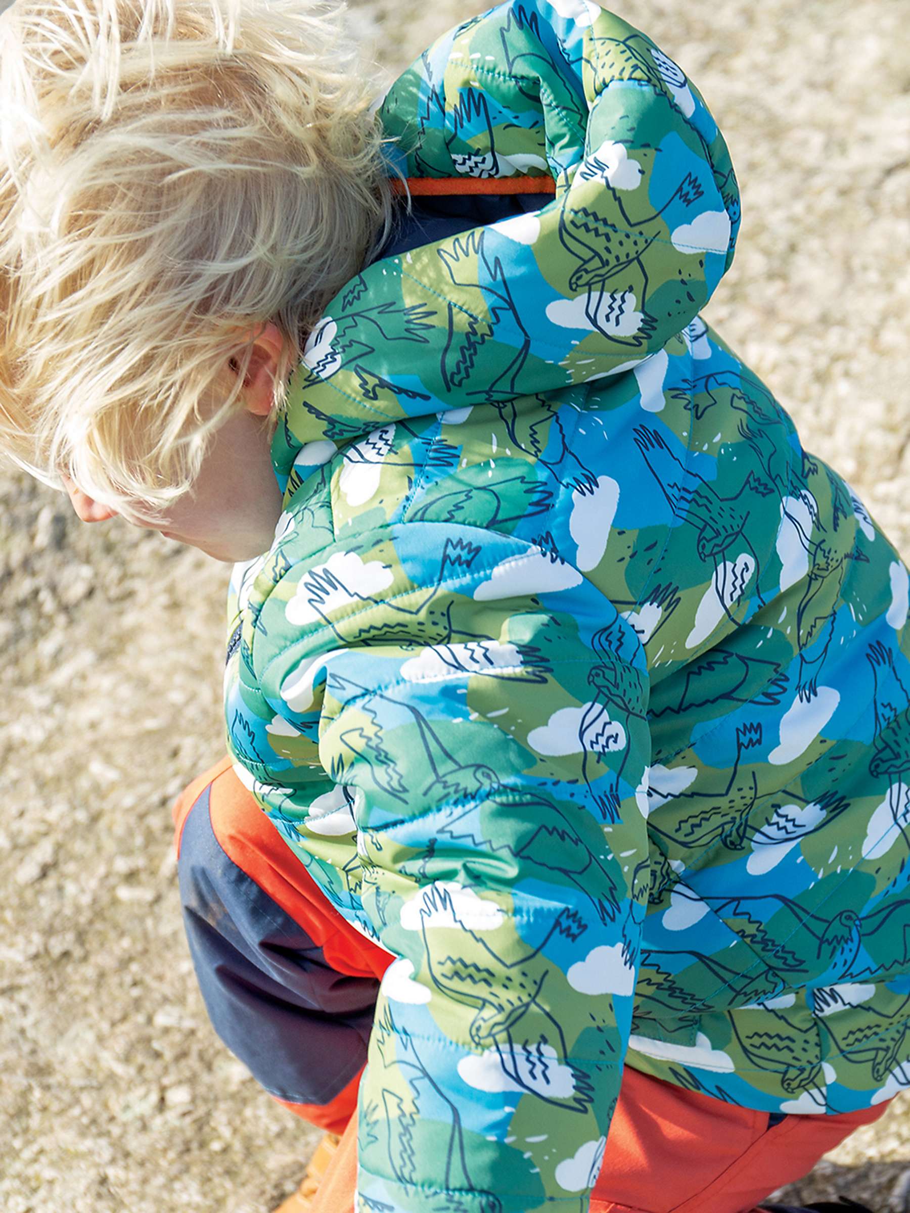 Buy Frugi Kids' Reversible Toasty Trail Quilted Jacket, Indigo/Multi Online at johnlewis.com
