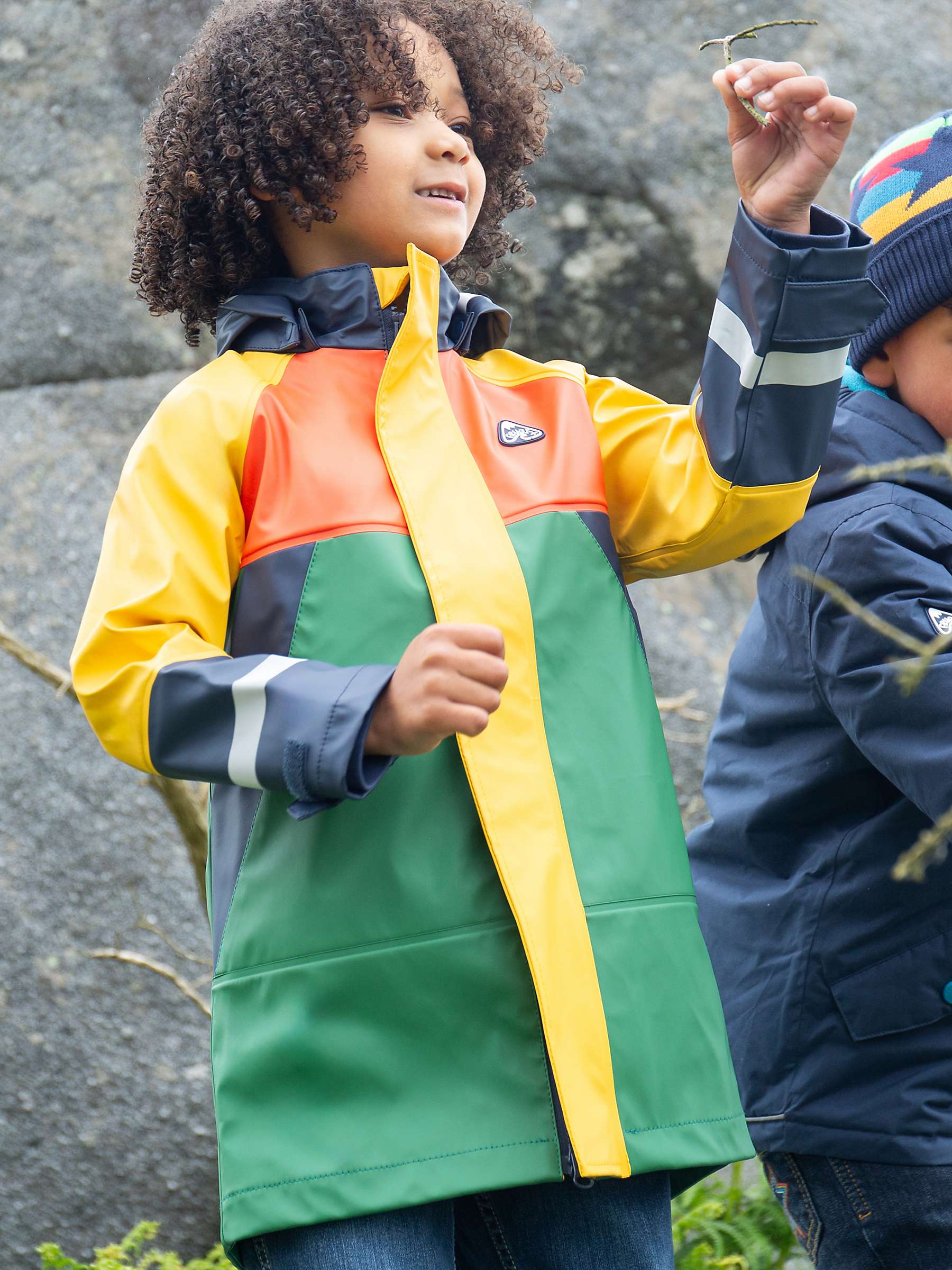 Buy Frugi Kids' Rainy Days Hotchpotch Waterproof Coat, Multi Online at johnlewis.com