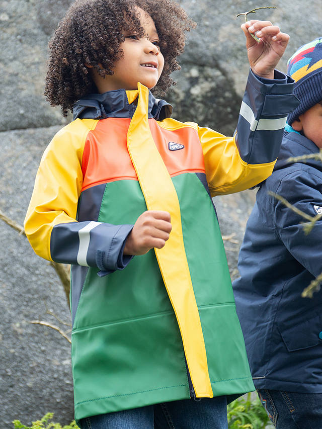 Frugi Kids' Rainy Days Hotchpotch Waterproof Coat, Multi