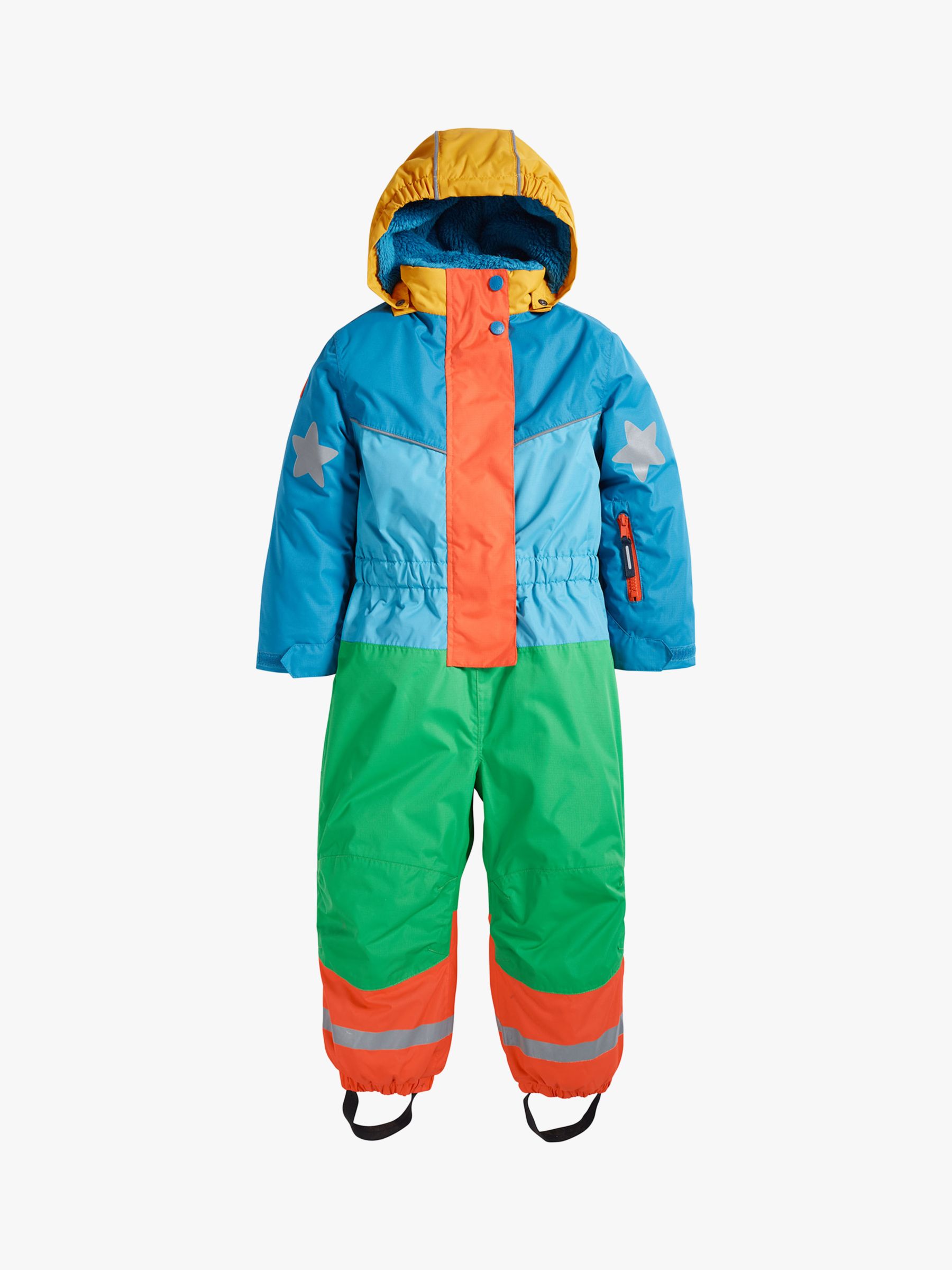 Frugi Kids' Any Weather All in One Outwear, Chunky Rainbow Stripe, 1-2 years