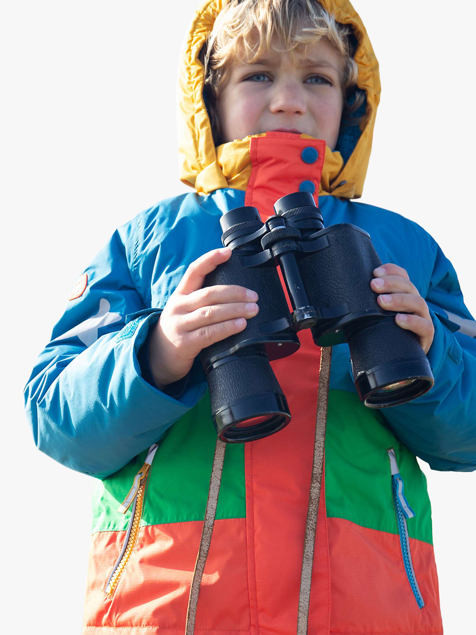 Buy Frugi Kids' Snow & Ski Chunky Rainbow Stripe Coat, Multi Online at johnlewis.com