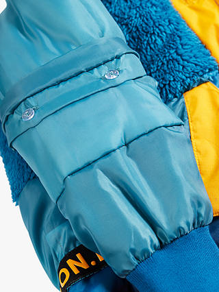 Frugi Kids' Snow & Ski Chunky Rainbow Stripe Coat, Multi