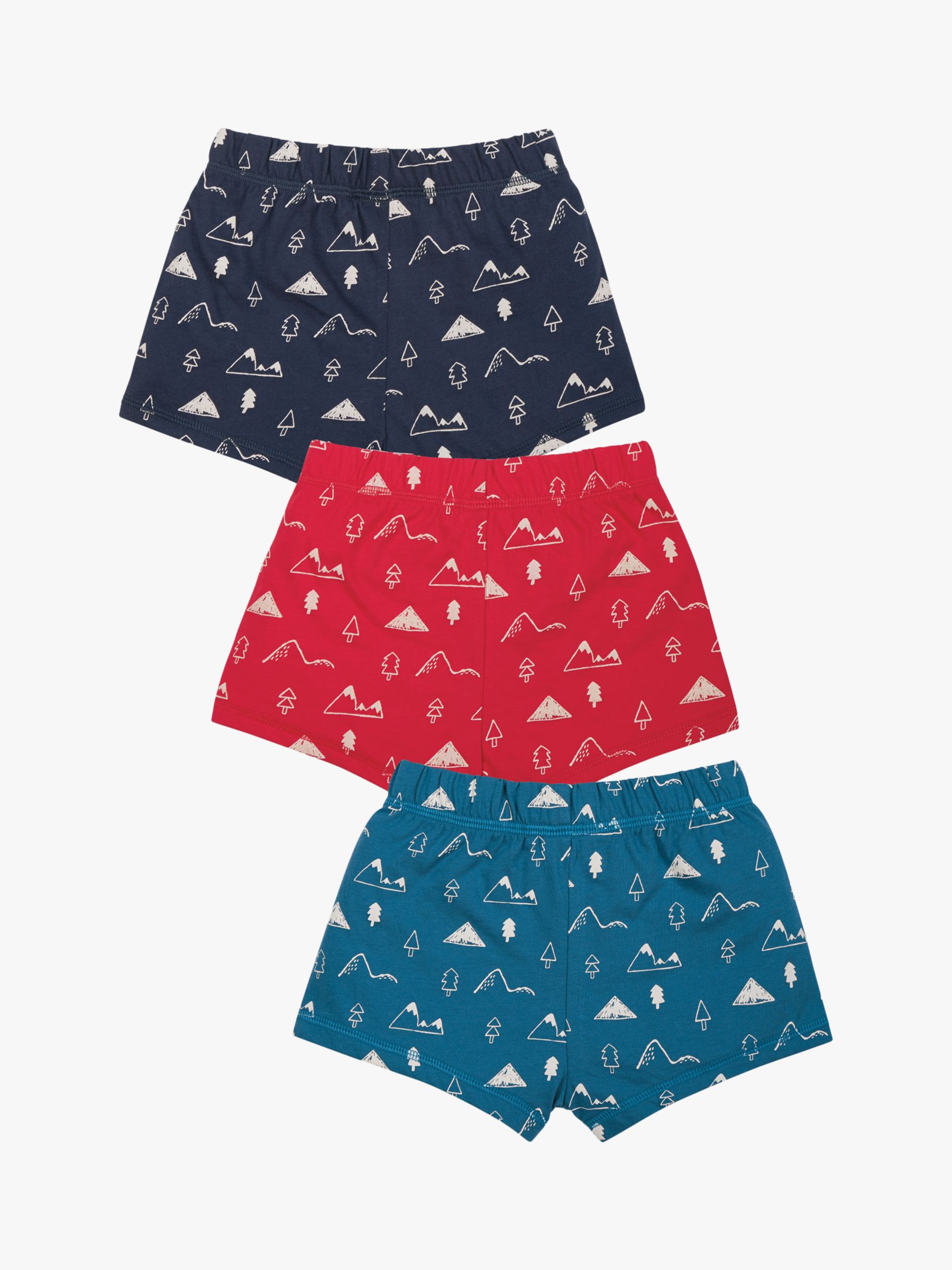 Buy Frugi Kids' Sean Printed Boxer Shorts, Pack of 3, Mountain Multi Online at johnlewis.com