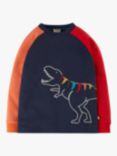 Frugi Kids' Jake Applique Dinosaur Organic Cotton Top