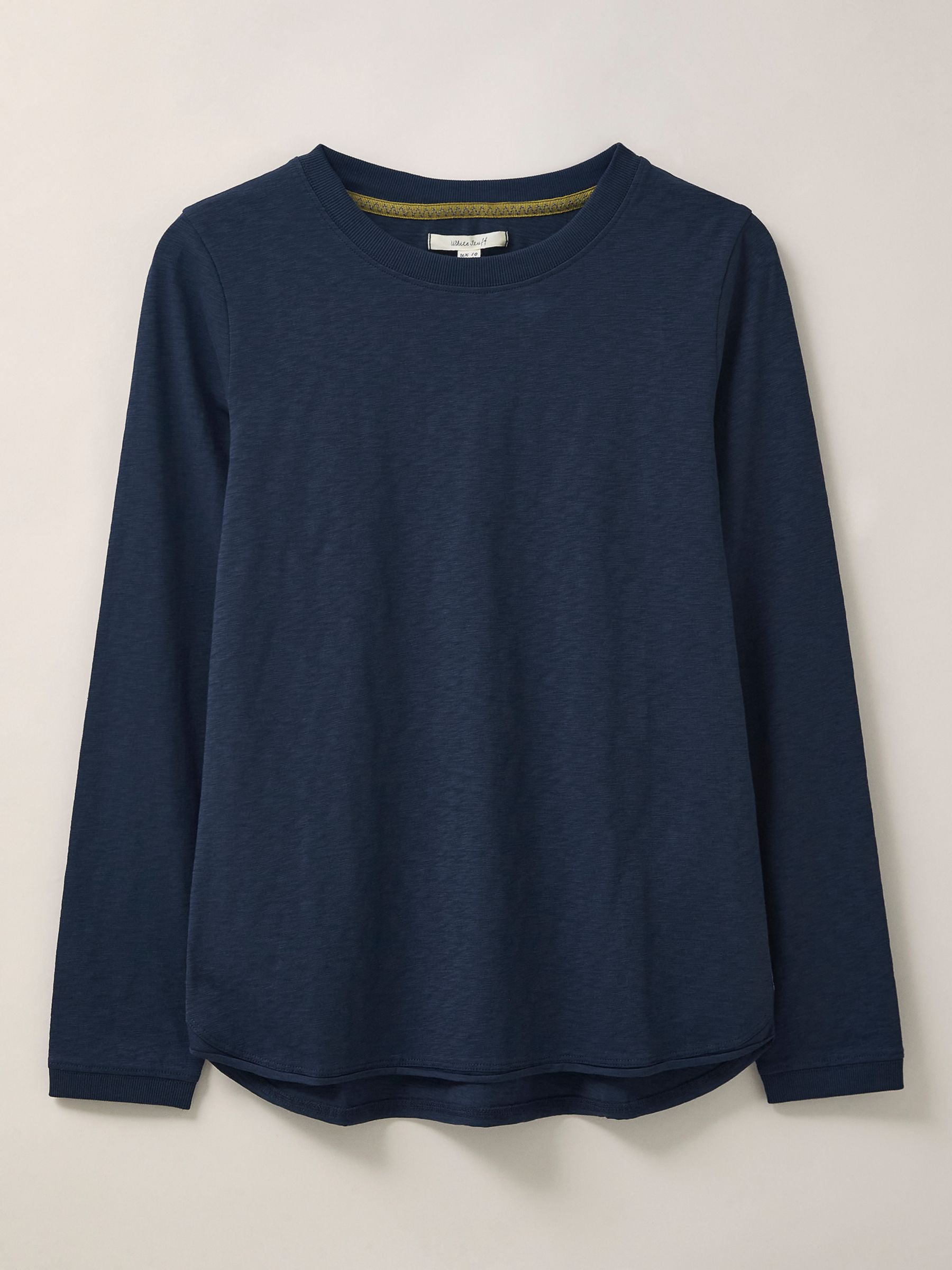 White Stuff Cassie Cotton Long Sleeve T-Shirt, French Navy at John ...