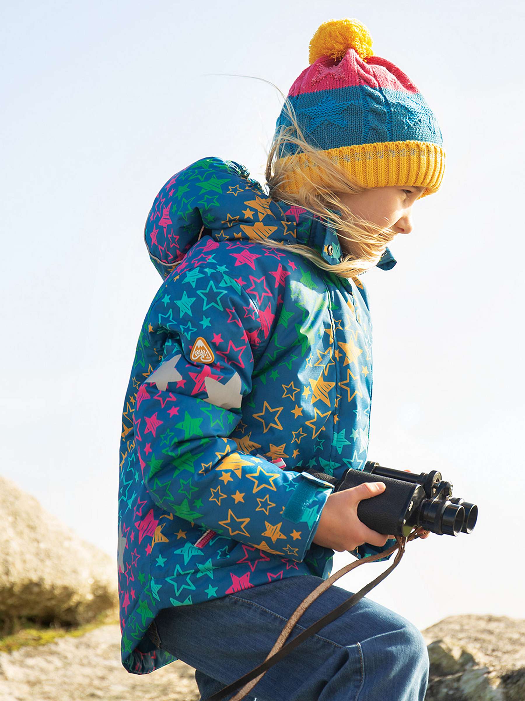 Buy Frugi Kids' Snow & Ski Super Stars Waterproof Coat, Multi Online at johnlewis.com