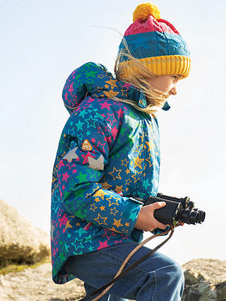 Frugi Kids' Snow & Ski Super Stars Waterproof Coat, Multi