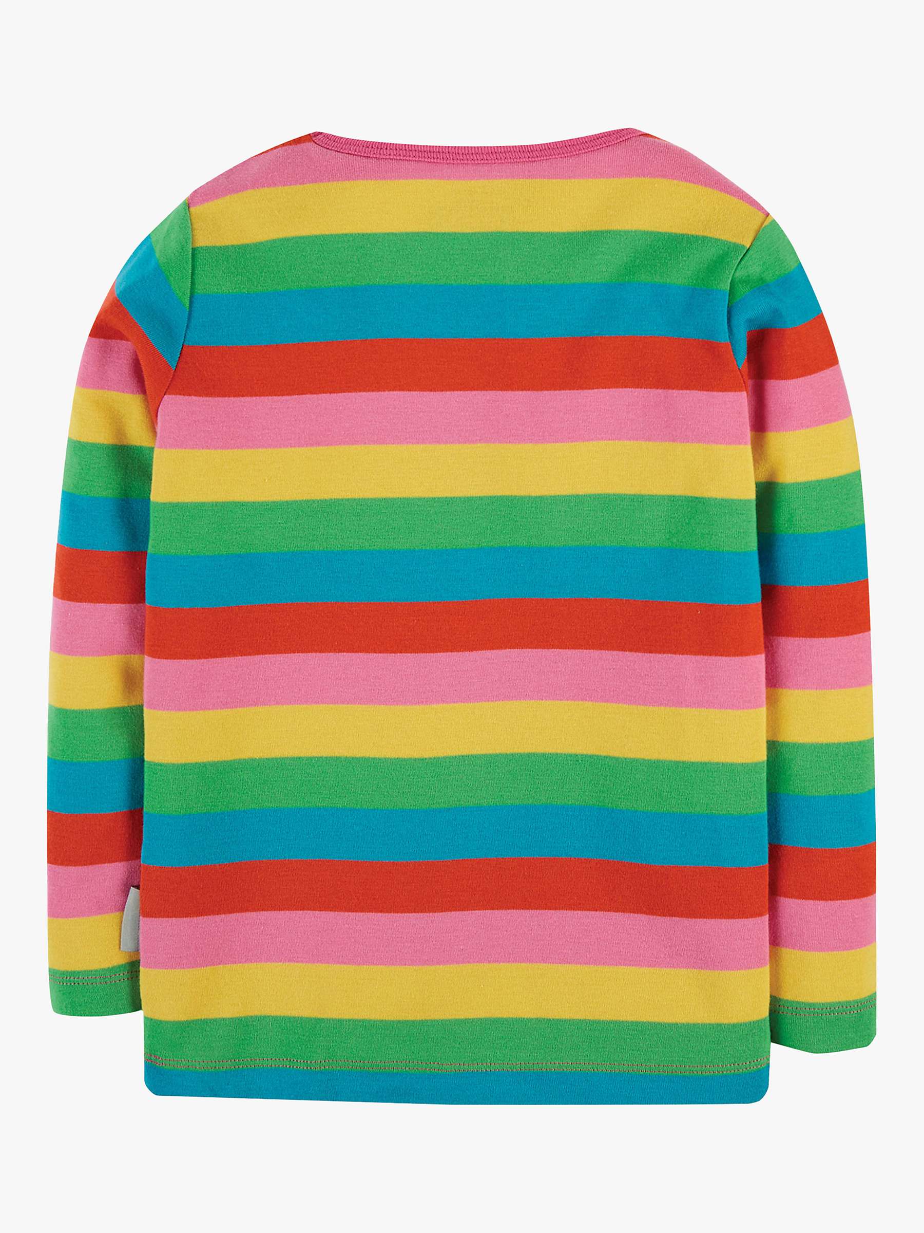 Buy Frugi Kids' Favourite Long Sleeve Rainbow Stripe T-Shirt, Multi Online at johnlewis.com