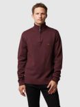 Rodd & Gunn Merrick Bay Cotton Zip Neck Jumper, Port