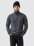 Rodd & Gunn Merrick Bay Cotton Zip Neck Jumper, Granite