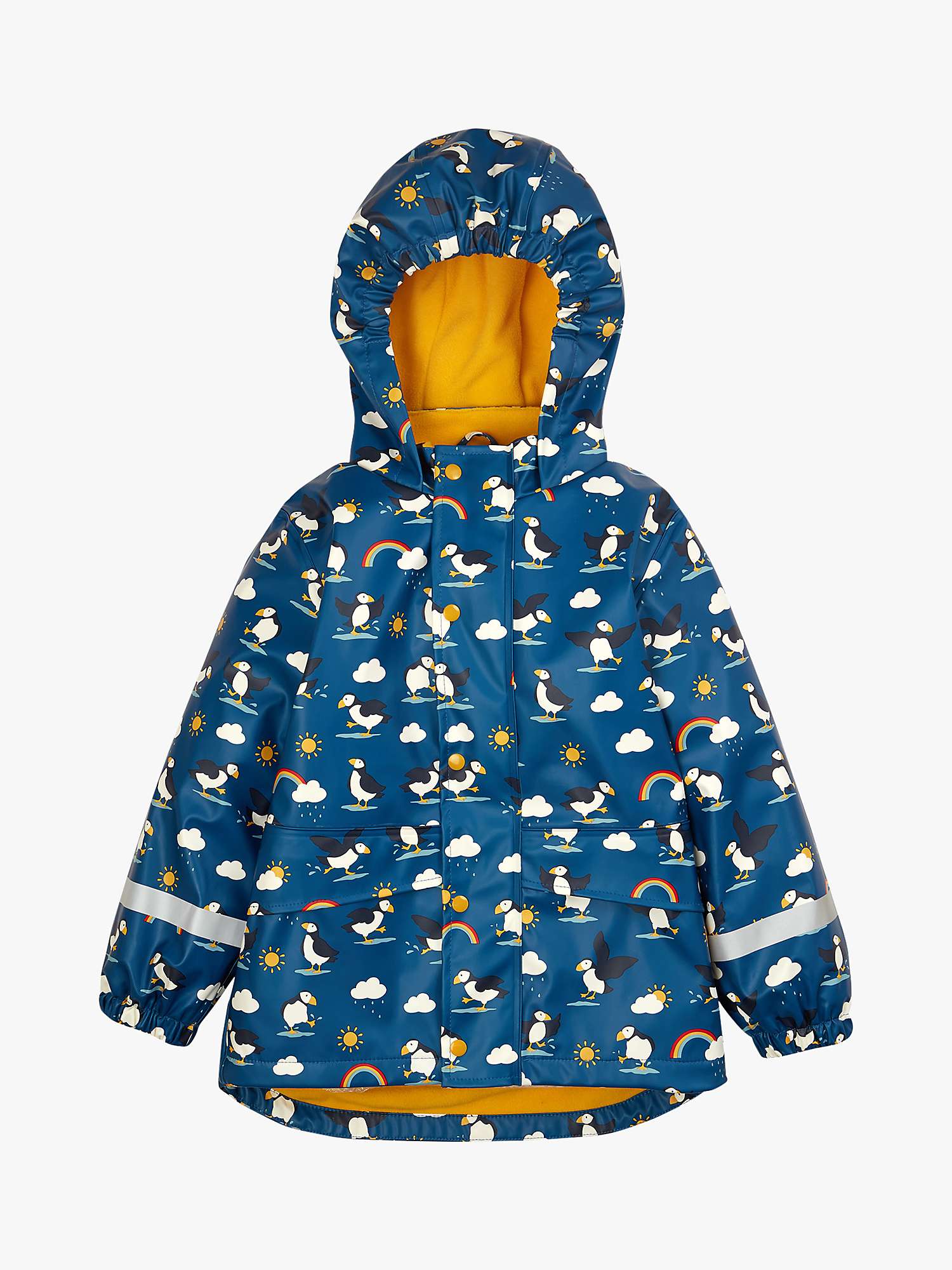 Buy Frugi Kids' Puddle Buster Puffin Puddles Waterproof Coat, Multi Online at johnlewis.com