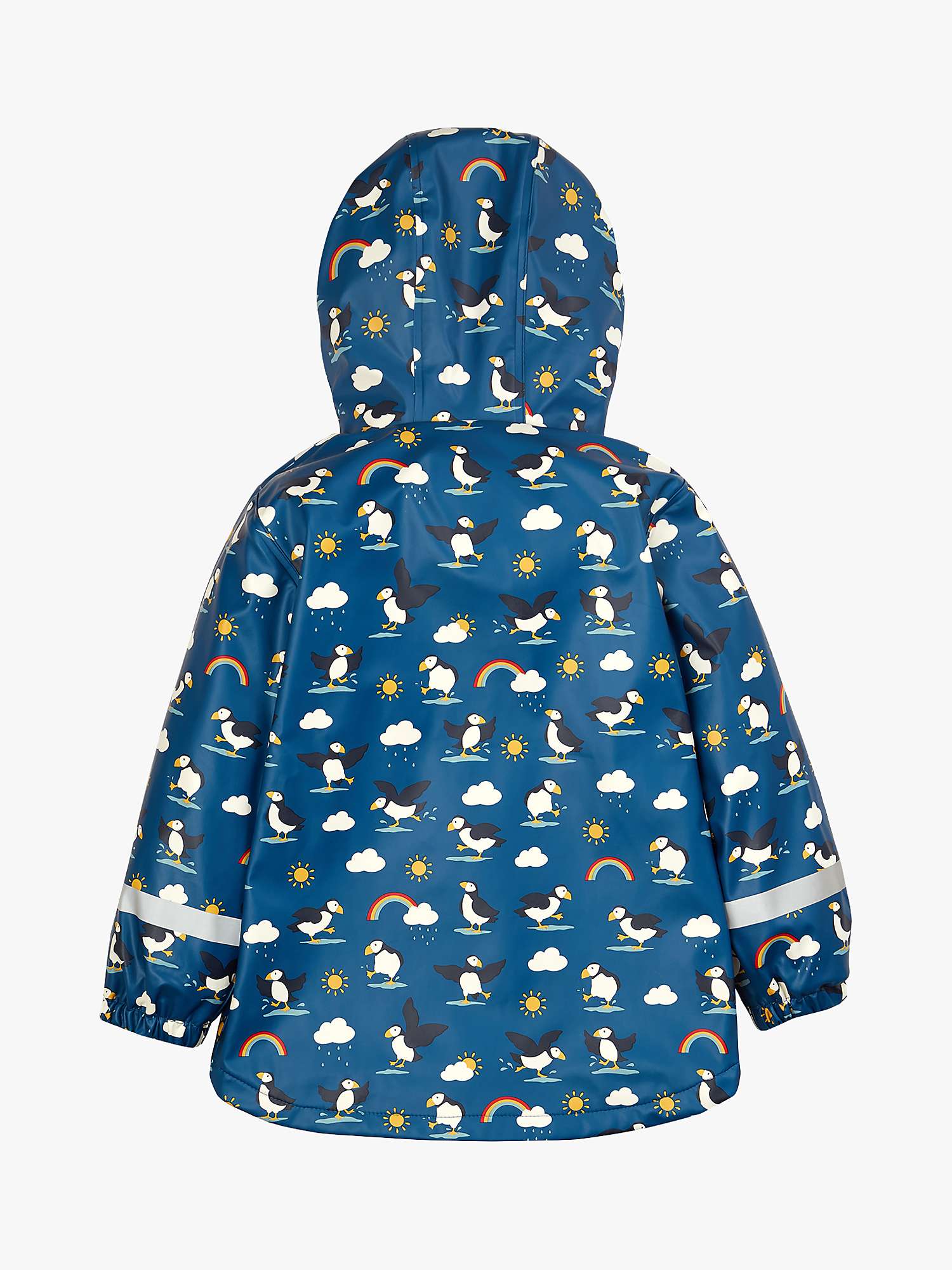 Buy Frugi Kids' Puddle Buster Puffin Puddles Waterproof Coat, Multi Online at johnlewis.com