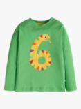 Frugi Kids' Magic Number 6 Organic Cotton Snake T-shirt, Green/Multi