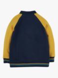 Frugi Kids' Reese Organic Cotton Bomber Jacket, Indigo/Yellow, Indigo/Yellow
