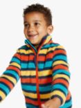 Frugi Kids' Toasty Ted Camper Rainbow Stripe Fleece Jacket, Multi