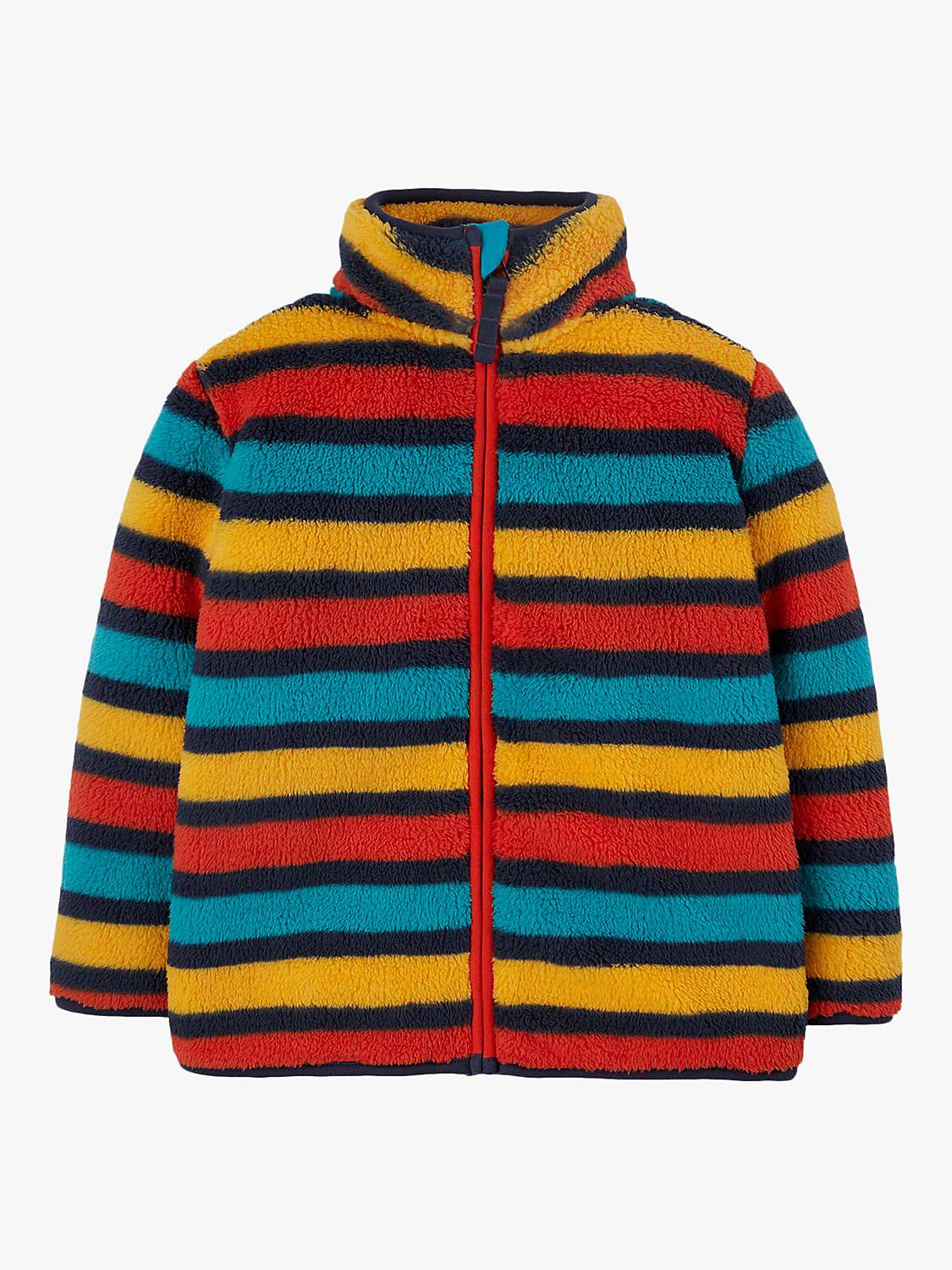 Buy Frugi Kids' Toasty Ted Camper Rainbow Stripe Fleece Jacket, Multi Online at johnlewis.com