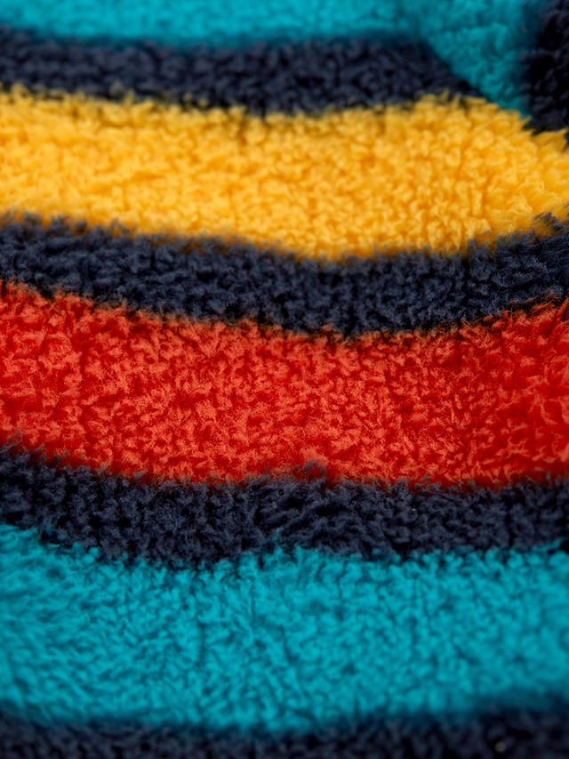 Frugi Kids' Toasty Ted Camper Rainbow Stripe Fleece Jacket, Multi