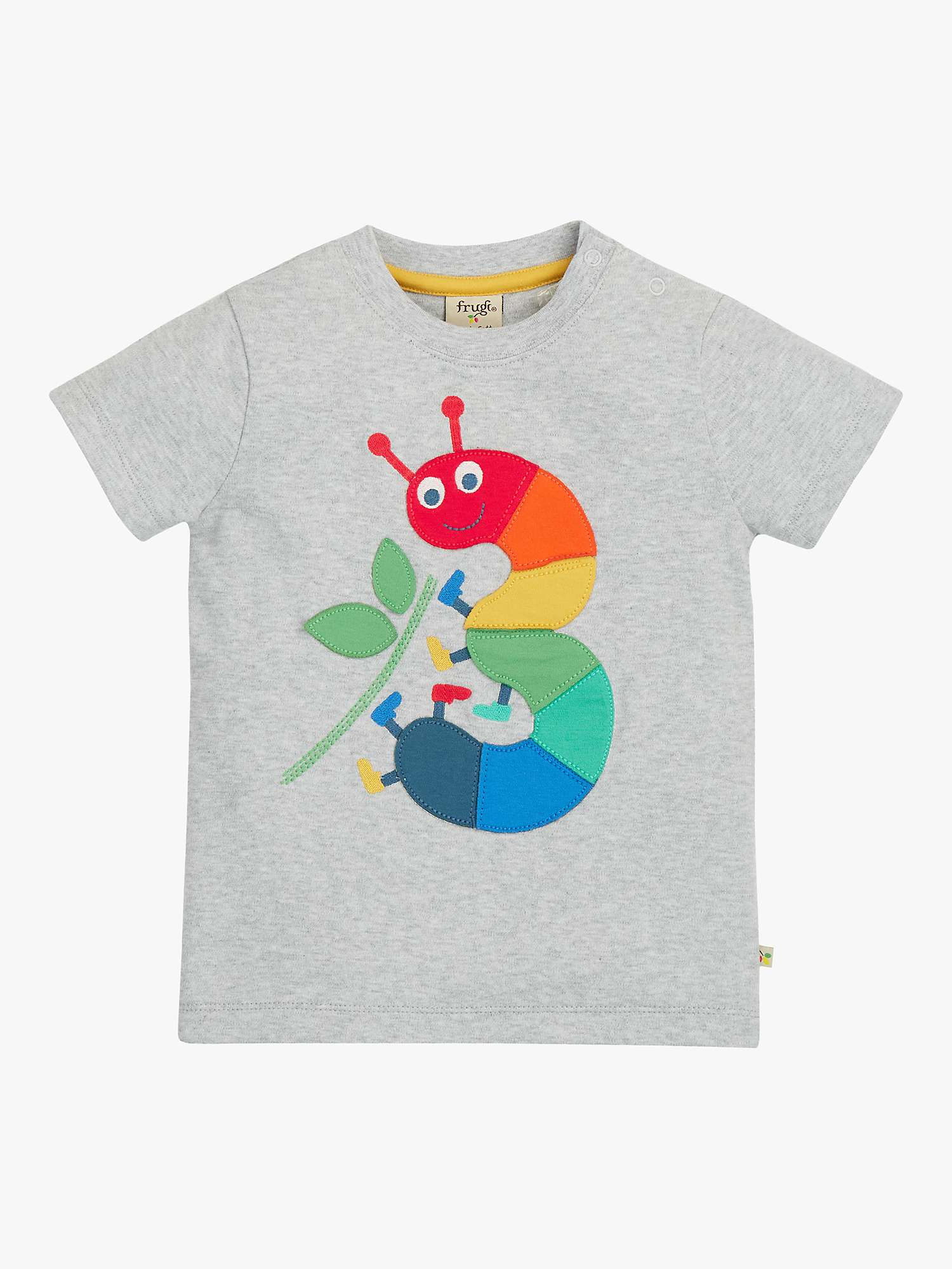 Buy Frugi Kids' Magic Number 3 Organic Cotton Caterpillar T-shirt, Grey Marl/Multi Online at johnlewis.com