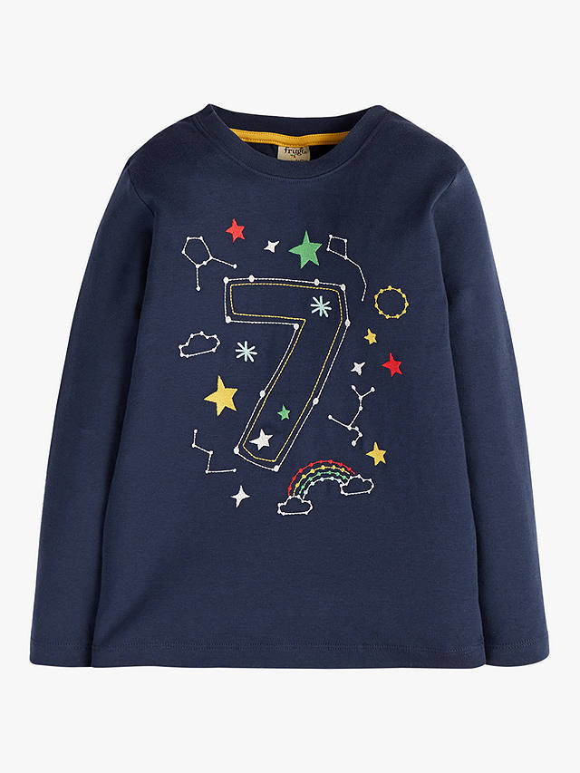 Frugi Kids' Magic Number 7 Organic Cotton Constellation T-shirt, Indigo/Multi