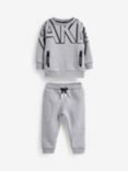 Ted Baker Baby Claes Mono Letter Sweatshirt & Joggers Set, Grey