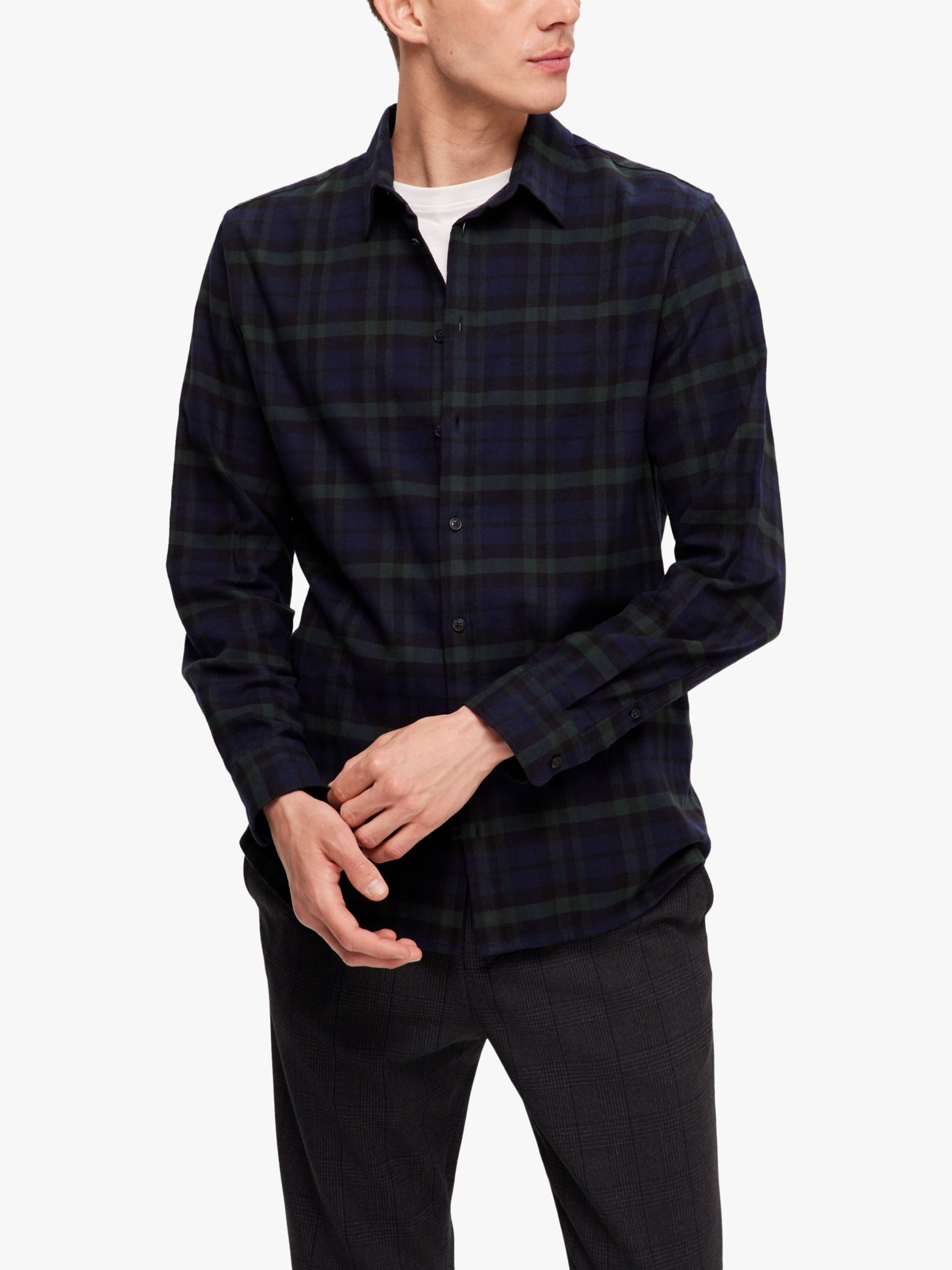 SELECTED HOMME Flannel Shirt, Blue/Multi, M