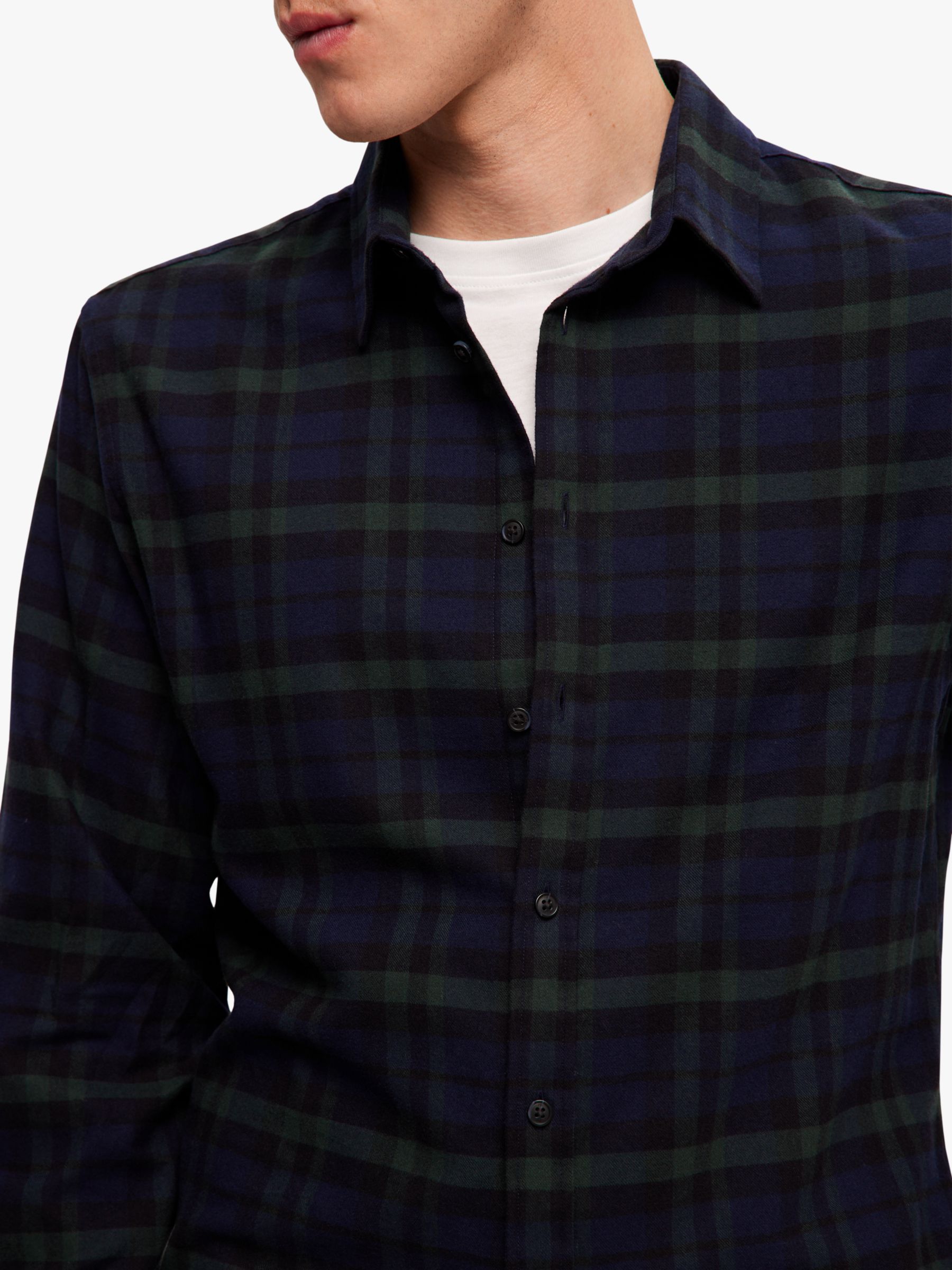 SELECTED HOMME Flannel Shirt, Blue/Multi, M