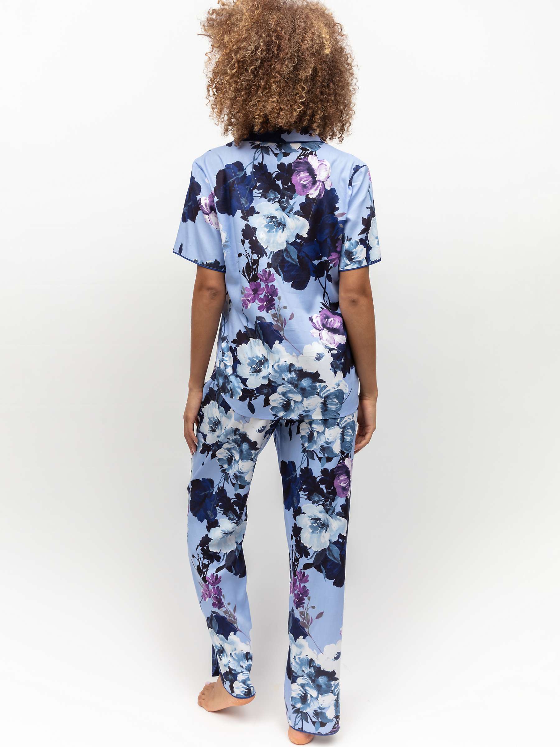 Buy Cyberjammies Madeline Floral Shirt Long Pyjama Set, Blue Online at johnlewis.com