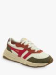 Gola Classics Saturn Quadrant Trainers, White/Khaki/Raspberry