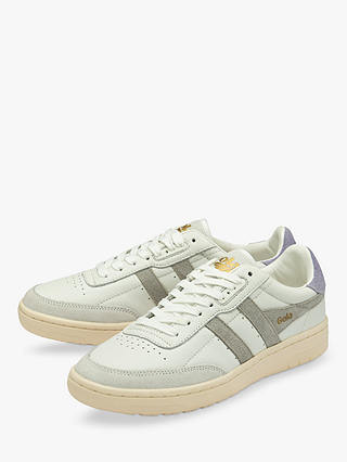 Gola Falcon Leather Trainers, White/Grey/Lavnder