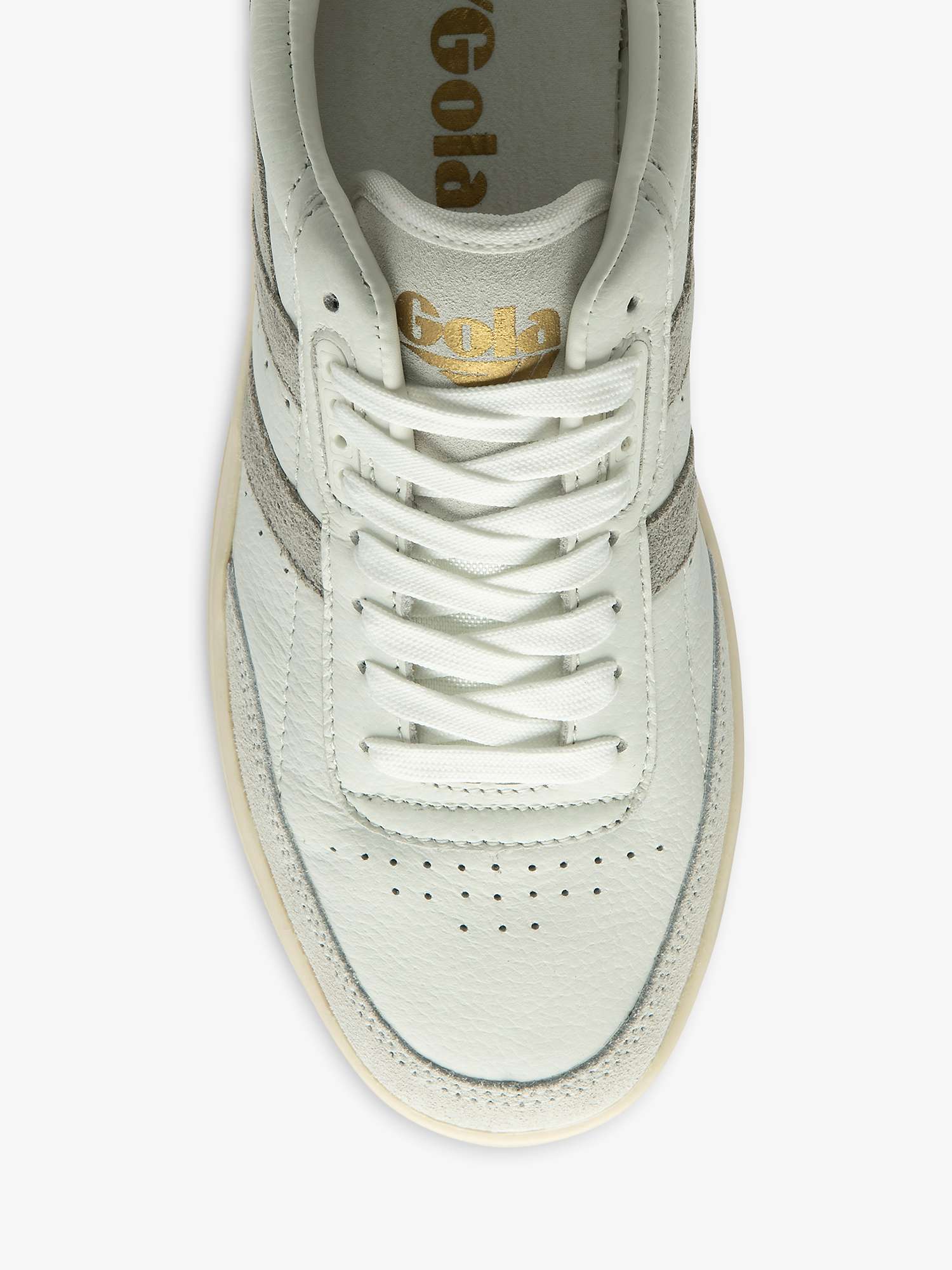 Gola Falcon Leather Trainers, White/Grey/Lavnder at John Lewis & Partners