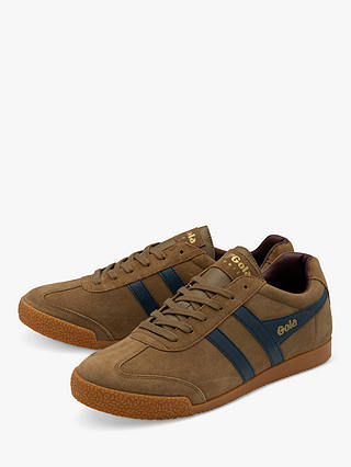 Gola Classics Harrier Suede Lace Up Trainers, Tobacco/Navy/Burgundy