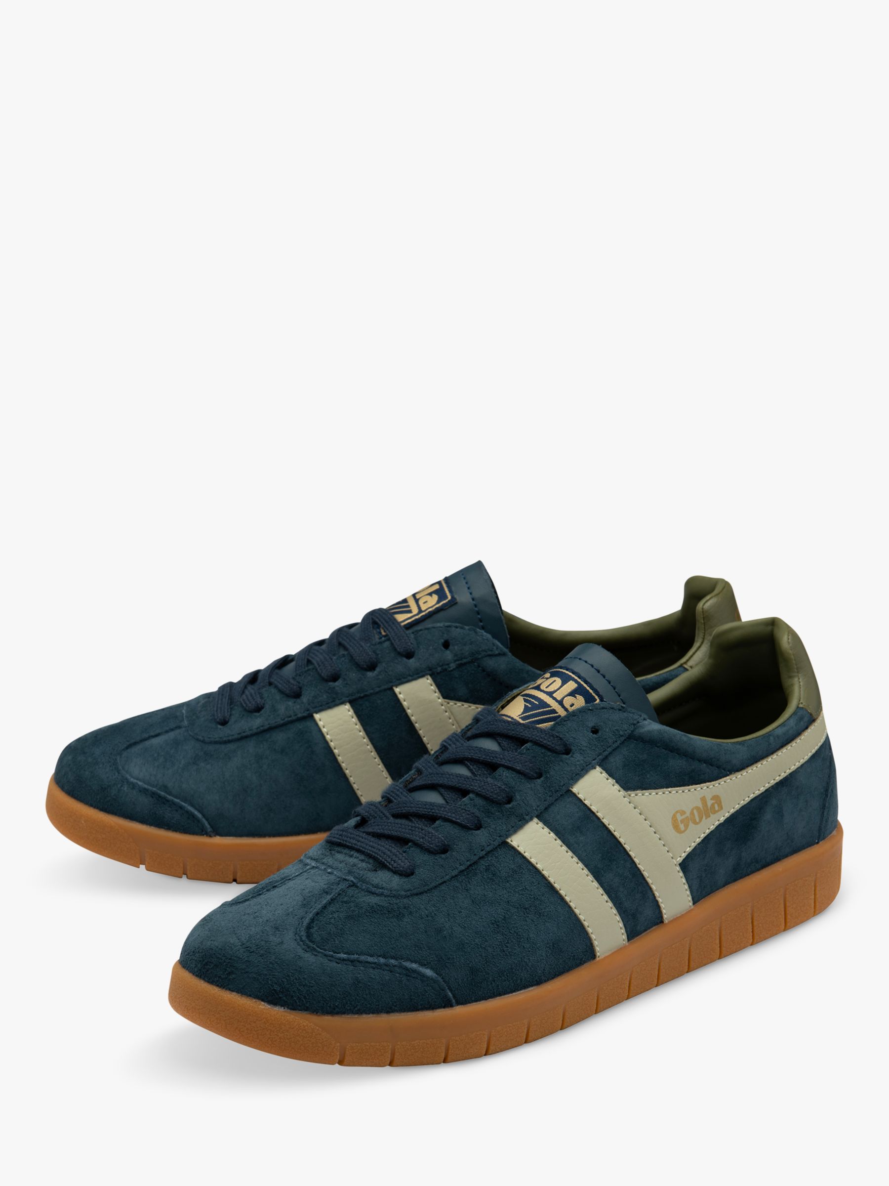 Buy Gola mens Harrier Suede sneakers blue/off white/sun online at gola