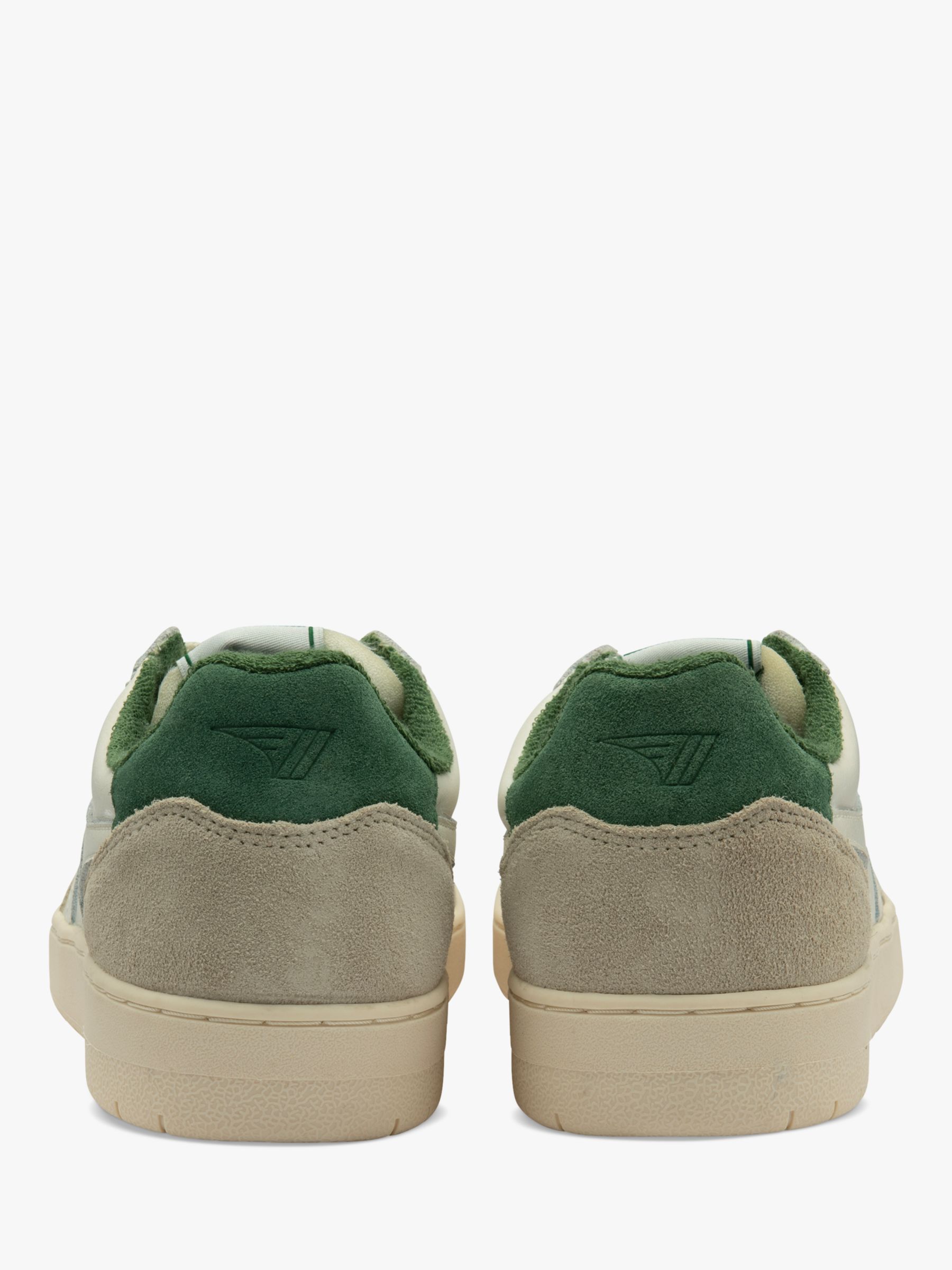 Gola Eagle Leather Lace Up Trainers, Off White/Evergreen at John Lewis ...