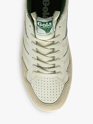 Gola Eagle Leather Lace Up Trainers, Off White/Evergreen