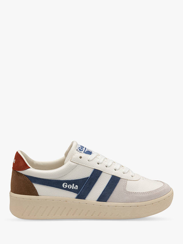 Gola Grandslam Trident Lace Up Trainers, White/Rust at John Lewis ...