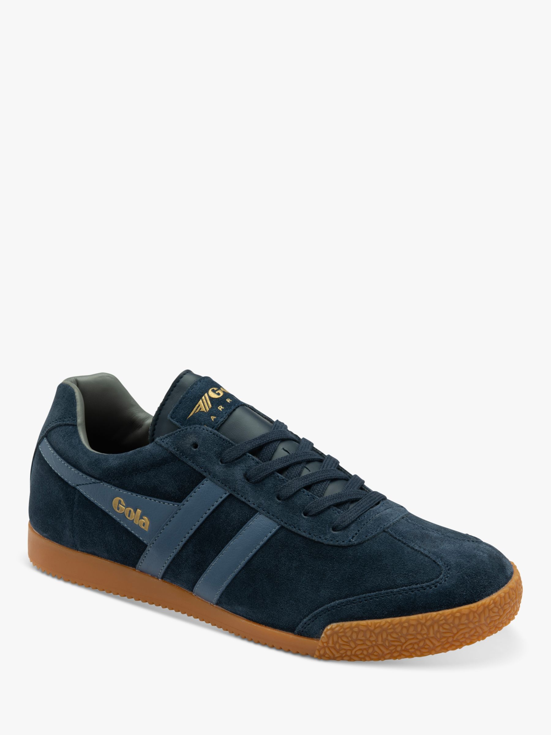 Gola Classics Harrier Suede Lace Up Trainers, Navy/Ash at John Lewis ...