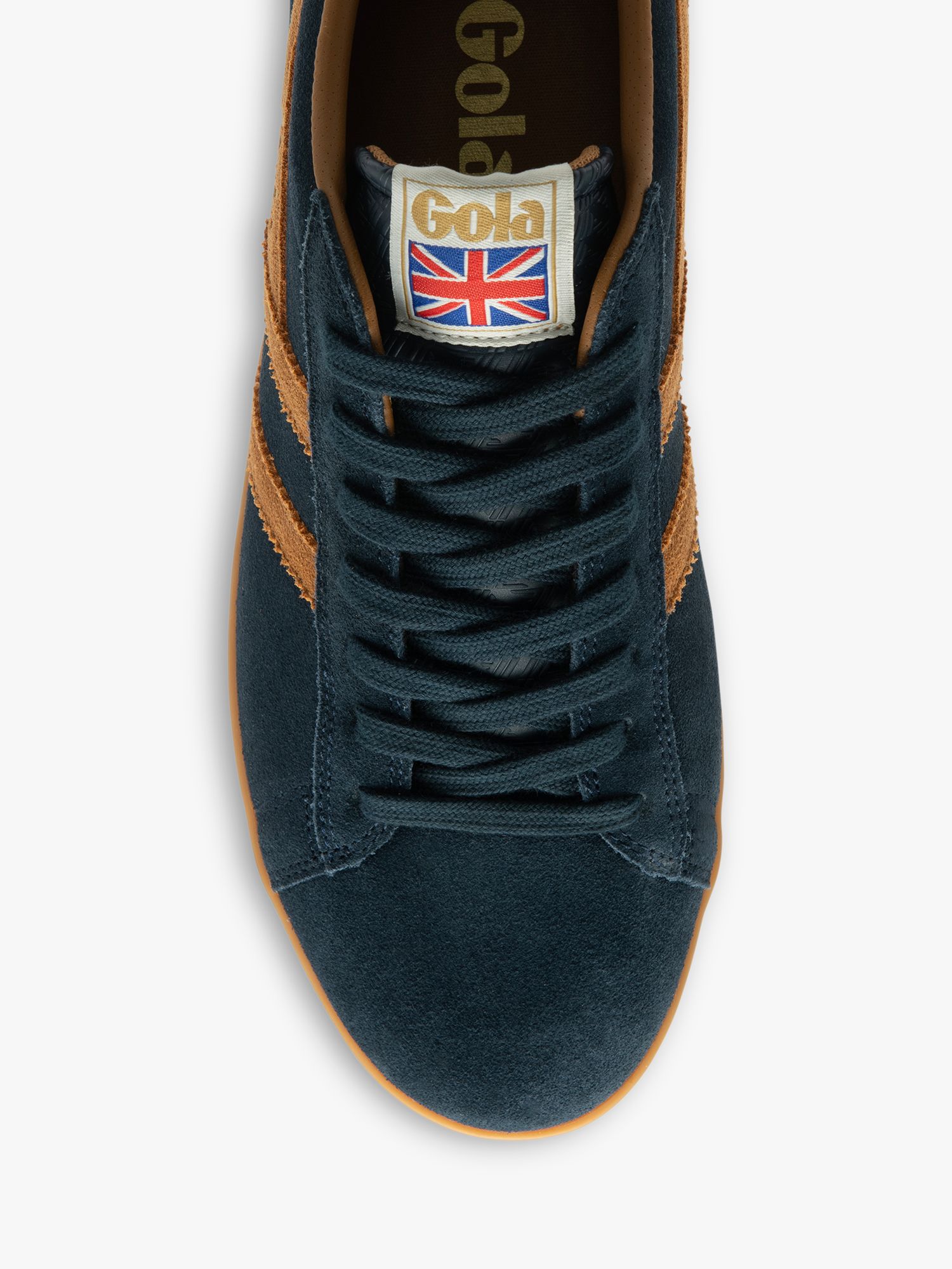 Buy Gola Classics Equipe Suede Lace Up Trainers, Navy/Ginger/Gum Online at johnlewis.com