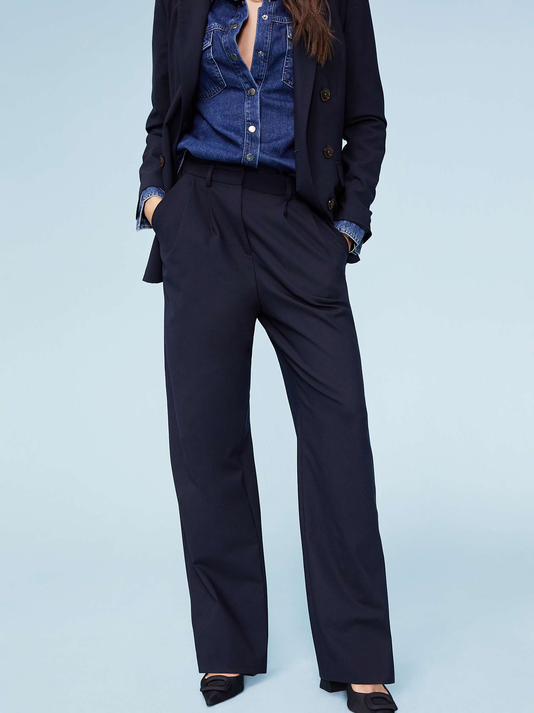 Buy Baukjen Magnolia Wool Blend Trousers, Navy Online at johnlewis.com