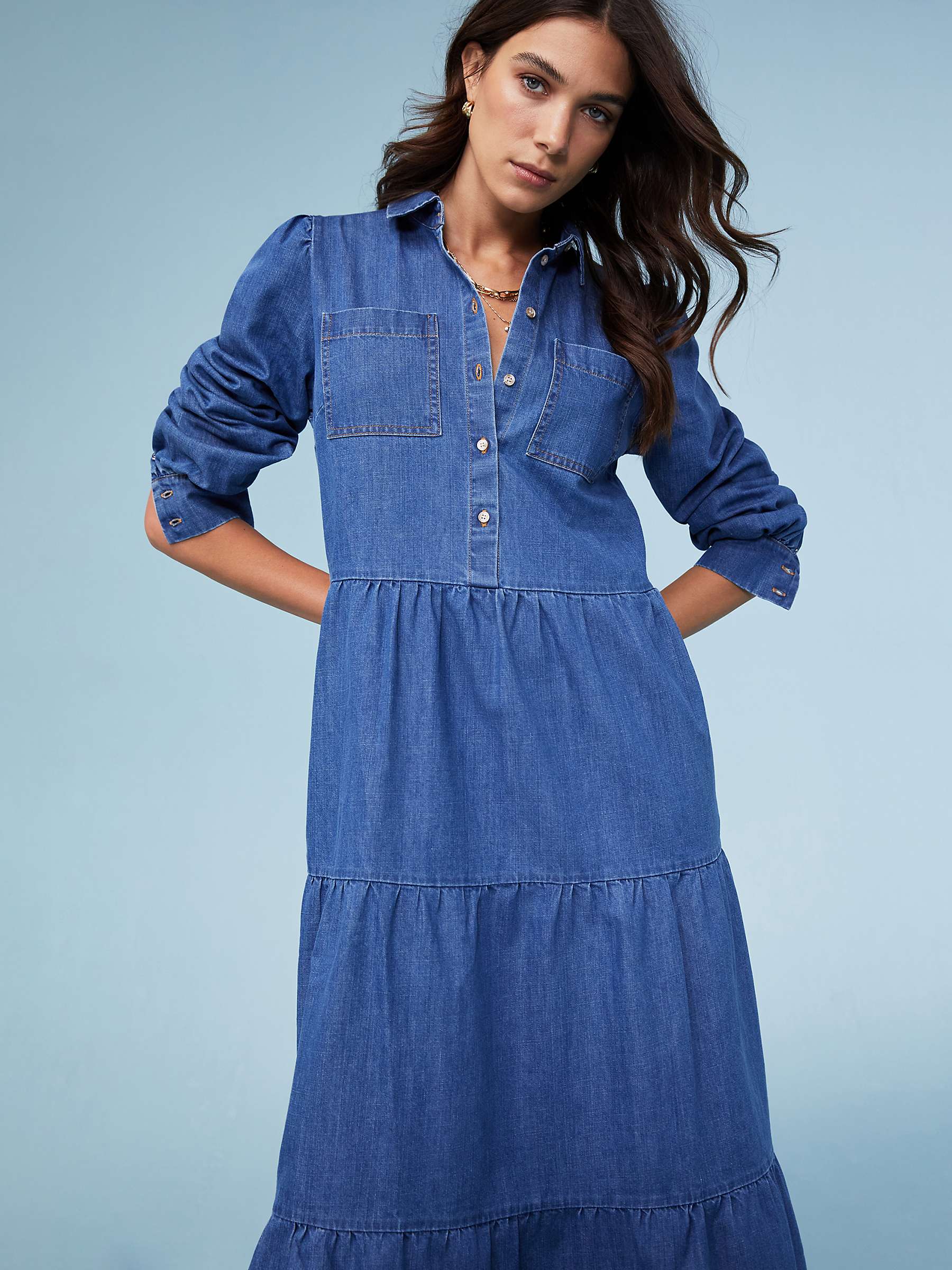Buy Baukjen Mel Organic Cotton Dress, Washed Indigo Online at johnlewis.com