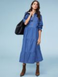 Baukjen Mel Organic Cotton Dress, Washed Indigo