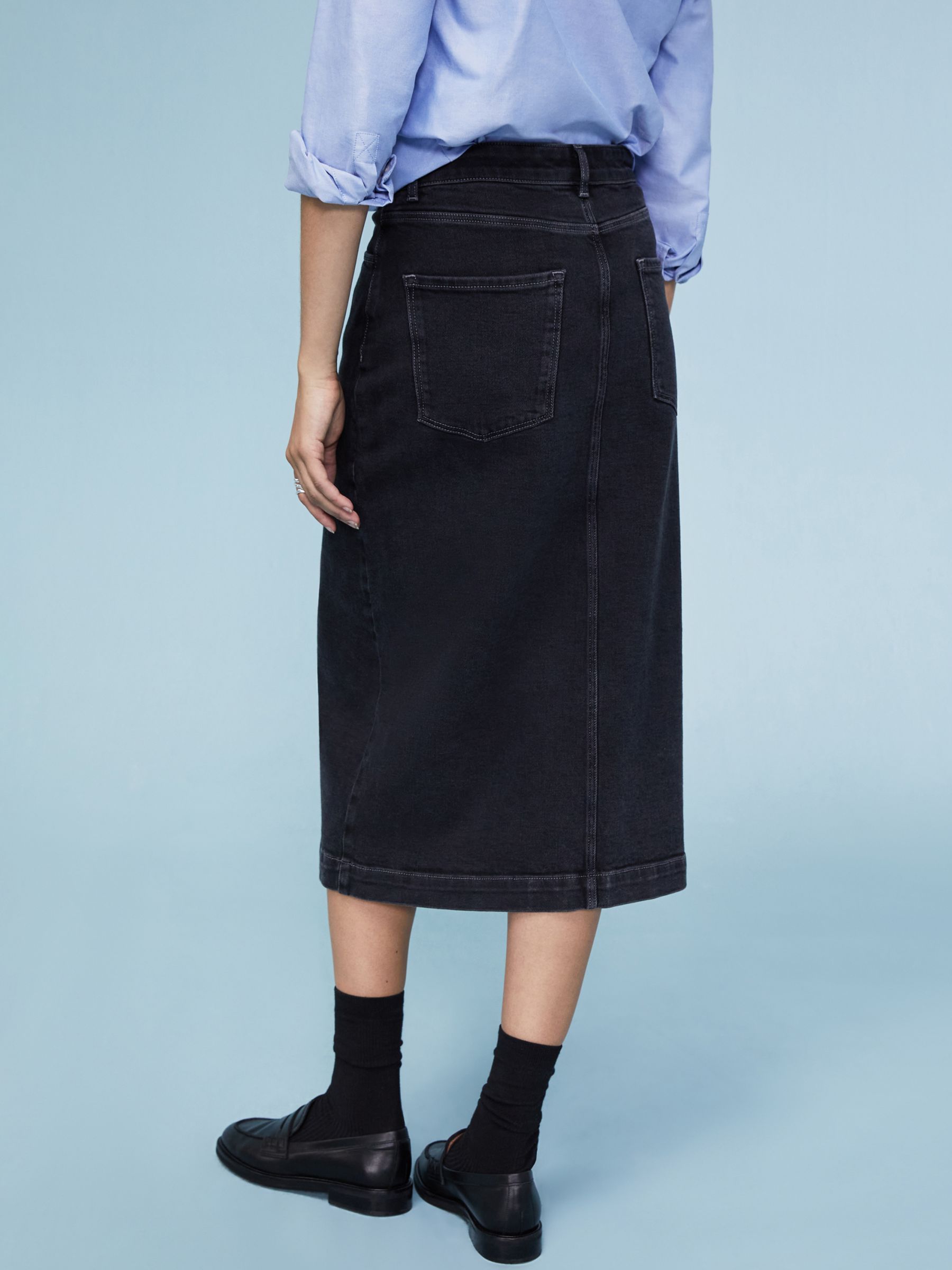 Baukjen Emilia Organic Skirt, Grey Wash at John Lewis & Partners