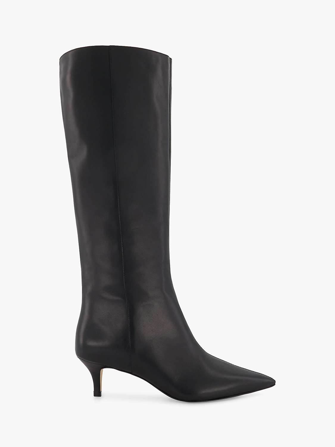 Buy Dune Smooth Leather Kitten Heel Knee High Boots Online at johnlewis.com