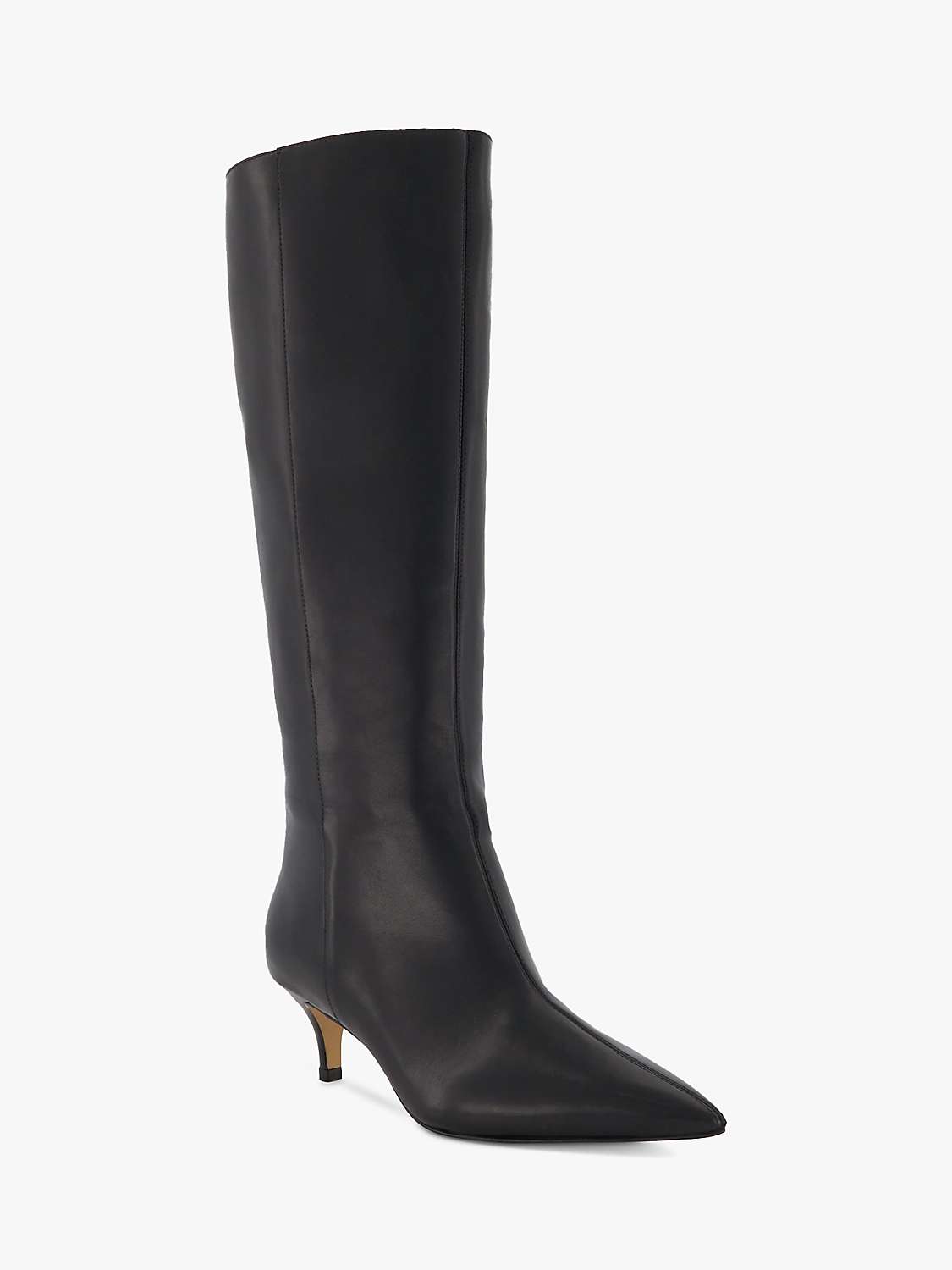 Buy Dune Smooth Leather Kitten Heel Knee High Boots Online at johnlewis.com