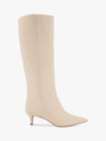 Dune Smooth Leather Kitten Heel Knee High Boots