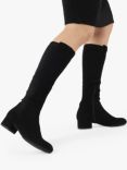 Dune Wide Fit Tayla Suede Knee Length Boot, Black