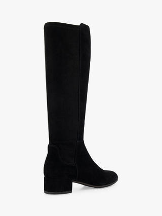 Dune Wide Fit Tayla Suede Knee Length Boot, Black