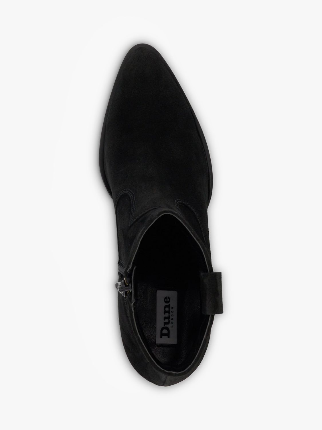 Dune Possible Suede Cowboy Boots, Black at John & Partners