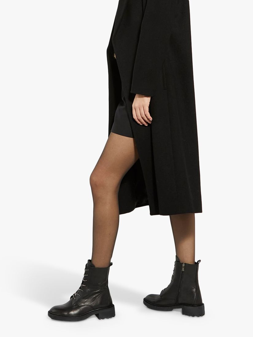Buy Dune Purplex Leather Ankle Boots, Black Online at johnlewis.com